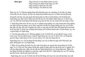 Thông tư liên bộ 20-TT/LB biện pháp tạm thời cho vay Ty Kiến trúc tỉnh