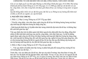 Thông tư 70-NV/CB chế độ cán bộ công nhân viên chức đi học hướng dẫn Thông tư 287-TTg