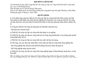Quyết định 77-CP phân công công tác thiết kế thi công xây lắp giữa các Bộ