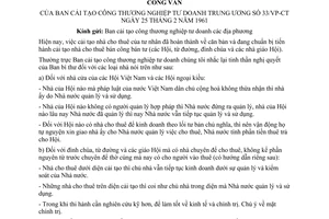 Công văn 33/VP-CT nhà cho thuê bán công bán tư