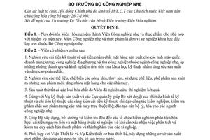 Quyết định 233-BCNN/TC đổi tên Viện Hóa nghiệm