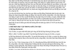 Thông tư 43-NV hướng dẫn Quy định 76-CP chế độ hội họp, học tập tổ chức, cơ quan