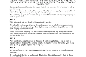 Pháp lệnh quản lý Nhà nước công tác phòng chữa cháy 1961 53/PL