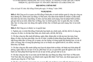 Nghị định 132-CP Quy định nhiệm vụ, quyền hạn và tổ chức bộ máy của Bộ Công an