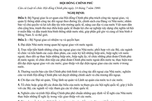 Nghị định 157-CP quy định nhiệm vụ, quyền hạn và tổ chức bộ máy của Bộ Ngoại giao