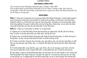 Nghị định 167-CP  quy định nhiệm vụ, quyền hạn và tổ chức bộ máy của Tổng cục Lương thực