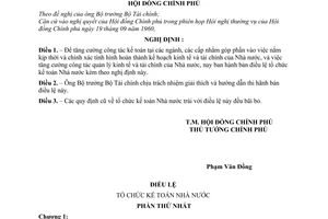 Nghị định 175-CP điều lệ tổ chức kế toán Nhà nước