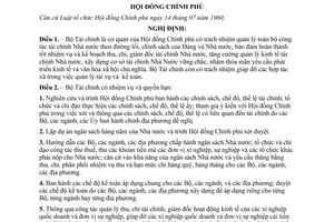 Nghị định 197-CP quy định nhiệm vụ, quyền hạn và tổ chức bộ máy của Bộ Tài chính