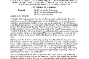 Thông tư 21-LĐ/TT quy định chi tiết hướng dẫn tuyển dụng nhân công tạm thời ký kết hợp đồng lao động đơn vị sử dụng