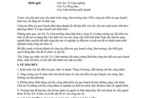 Chỉ thị 89-KT tăng cường đẩy mạnh công tác điều tra quy hoạch