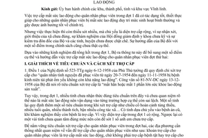 Thông tư 58-NV hướng dẫn trợ cấp đợt thứ hai cho quân nhân phục viên mất sức lao động