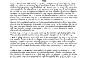 Thông tư 470-TTg ngành phục vụ sản xuất nông nghiệp đông xuân năm 1962