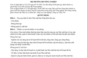 Quyết định 37-NN/QĐ quy định tổ chức Nhà xuất bản Nông thôn