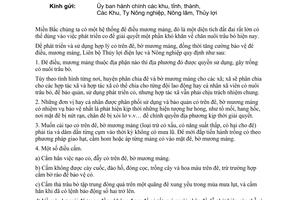 Thông tư liên bộ 02-NN/TT quy định trồng sử dụng cỏ trên thân đê bờ mương máng