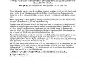 Thông tư 05-LB cải tiến tổ chức bưu điện xã chế độ đãi ngộ trưởng trạm bưu tá viên xã