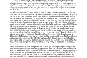 Chỉ thị 14-TTg giải quyết đất đai nông trường nhân dân khai hoang quản lý lâm sản nông trường quốc doanh