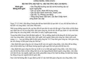 Thông tư liên bộ 09-TT-LB quy định cụ thể  tính thời gian công tác công nhân viên chức