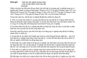 Thông tư 34-TTg trích lập quỹ xí nghiệp năm 1961