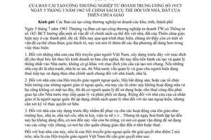 Công văn 19/CT chính sách cụ thể nhà, đất Thiên chúa giáo