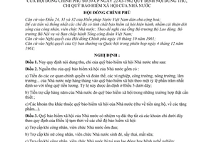 Nghị định 39-CP quy định nội dung thu, chi quỹ bảo hiểm xã hội của Nhà nước