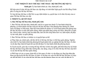 Thông tư liên tịch 12-TT/LB nhiệm vụ quyền hạn tổ chức bộ máy cơ quan thể dục thể thao các cấp
