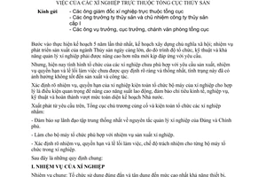 Chỉ thị 26-TS/TC quy định nhiệm vụ quyền hạn cơ cấu tổ chức lề lối làm việc xí nghiệp thuộc Tổng cục Thủy sản