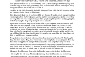 Thông tư liên bộ 08-TT/LB quy định danh sách nghề đặc biệt nặng nhọc, có hại sức khỏe được ưu đãi chế độ bảo hiểm xã hội