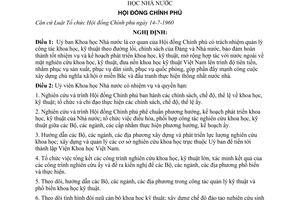 Nghị định 43-CP quy định nhiệm vụ, quyền hạn và tổ chức bộ máy của Uỷ ban Khoa học Nhà nước