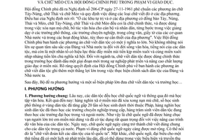 Thông tư 14-TT Nghị định dùng chữ Tày - Nùng, chữ Thái chữ Mèo phạm vi giáo dục