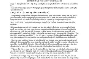 Thông tư 08-NN/TT hướng dẫn Nghị định 97-CP thể lệ sát sinh trâu bò