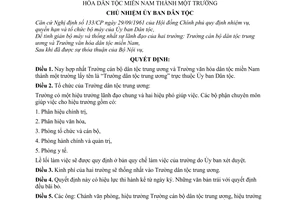Quyết định 46-QĐ hợp nhất Trường cán bộ dân tộc trung ương và Trường văn hóa dân tộc miền Nam thành 1 trường