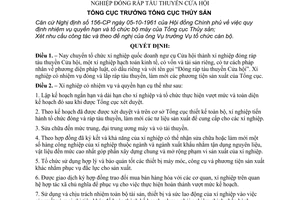 Quyết định 267-TS/QĐ chuyển tổ chức xí nghiệp quốc doanh ngư cụ Cửa hội thành xí nghiệp đóng ráp tàu thuyền Cửa hội