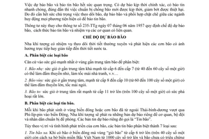 Thông tư 64-TTg thể lệ báo bão