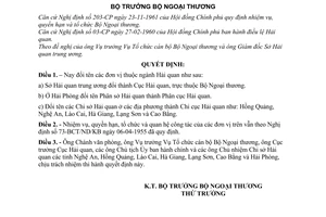 Quyết định 490-BNT/QĐ/TCCB đổi tên  đơn vị thuộc ngành Hải quan