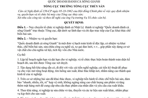 Quyết định 304-QĐ-TS  chuyển tổ chức Xí nghiệp đánh cá Nhật Lệ thành xí nghiệp Quốc doanh đánh cá sông Gianh