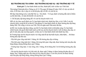 Thông tư liên bộ 33-TT-LB quy định chế độ đãi ngộ cán bộ xã