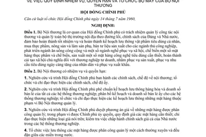 Nghị định 80-CP quy định nhiệm vụ, quyền hạn và tổ chức bộ máy của Bộ Nội thương