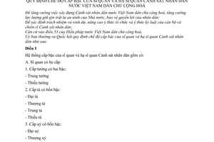 Pháp lệnh chế độ cấp bậc sỹ quan hạ sỹ quan Cảnh sát nhân dân Việt Nam 1962 34/LCT