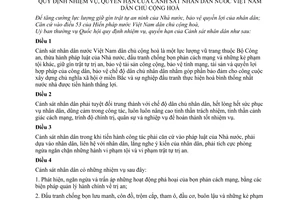 Pháp lệnh nhiệm vụ, quyền hạn Cảnh sát nhân dân nước Việt Nam 1962 34/LCT