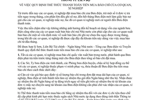 Thông tư 20-TT-LB quy định thể thức thanh toán tiền mua báo chí cơ quan, xí nghiệp