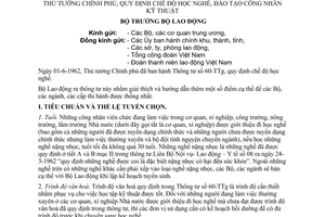 Thông tư 15-LĐ-TT hướng dẫn Thông tư 60-TTg chế độ học nghề đào tạo công nhân kỹ thuật