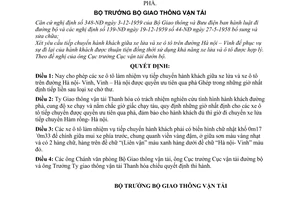 Quyết định 875-QĐ cho phép xe ô tô tiếp chuyển hành khách được ưu tiên qua phà