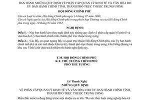 Nghị định 94-CP những quy định về phân cấp quản lý kinh tế và văn hóa