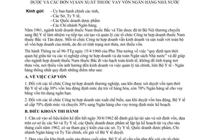 Chỉ thị 18-CT cho cơ sở Công tư hợp doanh thuốc Nam thuốc Bắc Tân dược đơn vị sản xuất thuốc vay vốn Ngân hàng Nhà nước