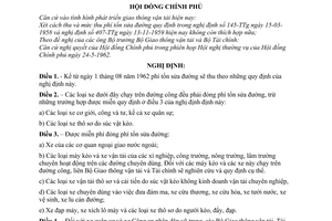 Nghị định 83-CP thu phí tổn sửa đường