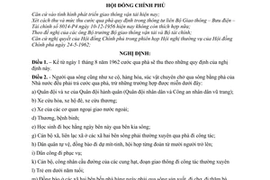 Nghị định 84-CP thu cước qua phà