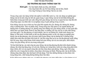 Thông tư 220-TT chấn chỉnh tăng cường xây dựng cơ sở giao thông vận tải địa phương