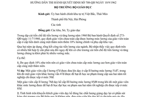 Thông tư 4102-CĐ chế độ tiền lương tăng lương năm 1960 hướng dẫn Quyết định 708-QĐ