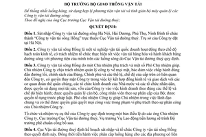 Quyết định 1091-LDTC  tổ chức “Công ty vận tải sông Hồng"