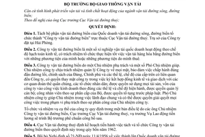 Quyết định 1090-LDTC tổ chức “Công ty vận tải đường biển”